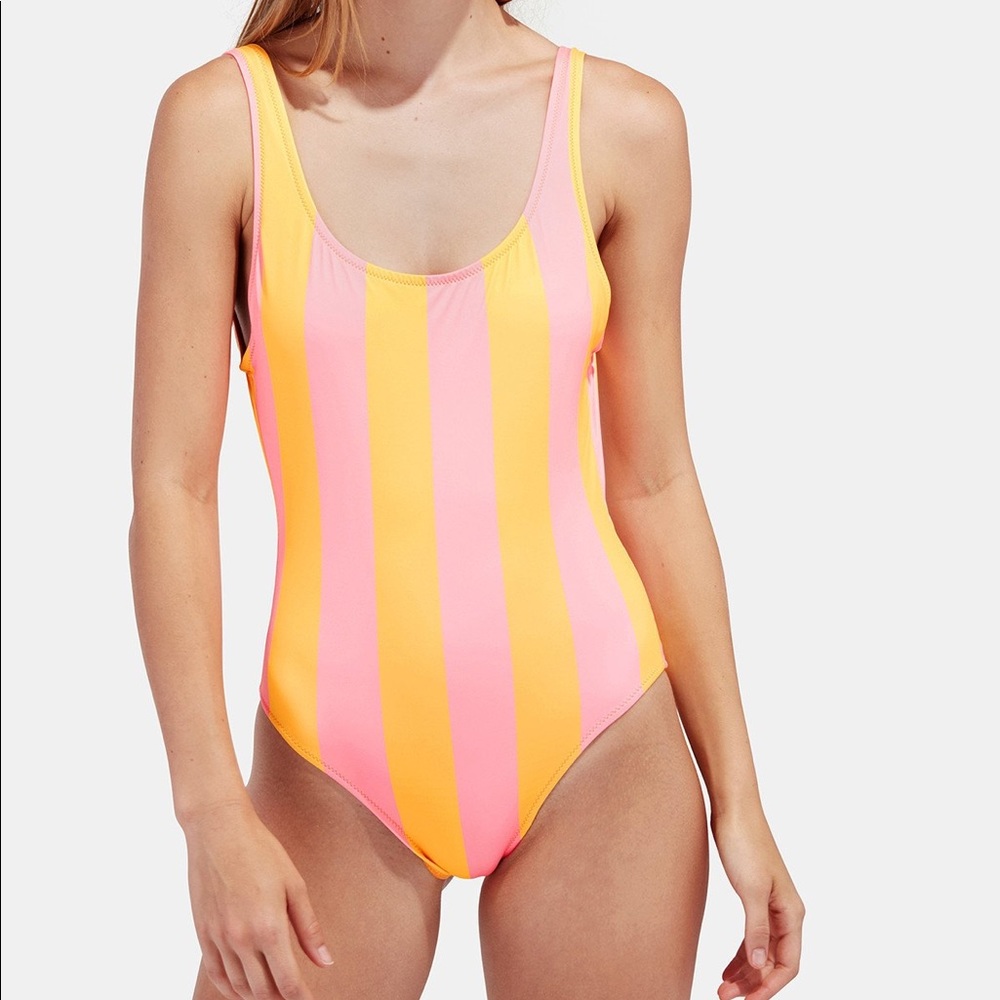 SOLID AND STRIPPED ONE PIECE BATHING SUIT